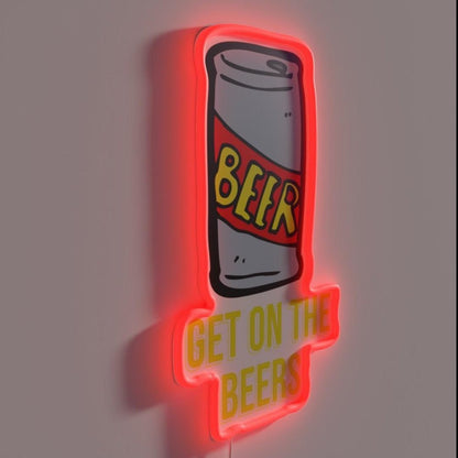 Get On The Beers Rgb Led Neon Sign Restaurant Wall Art - Shineneon