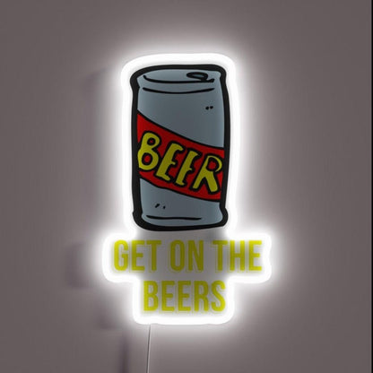 Get On The Beers Rgb Led Neon Sign Restaurant Wall Art - Shineneon