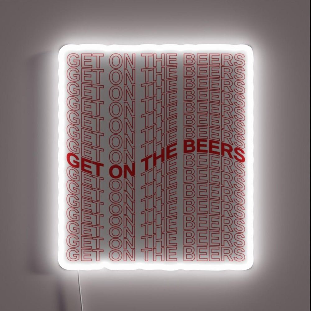 Get On The Beers Rgb Led Neon Sign Restaurant Wall Arts - Shineneon