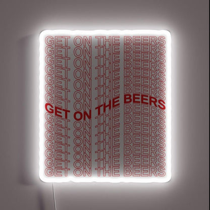 Get On The Beers Rgb Led Neon Sign Restaurant Wall Arts - Shineneon