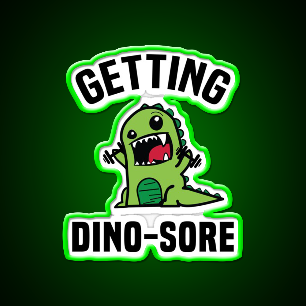 Getting Dino Sore Gym Fitness Led Neon Sign Rgb Color