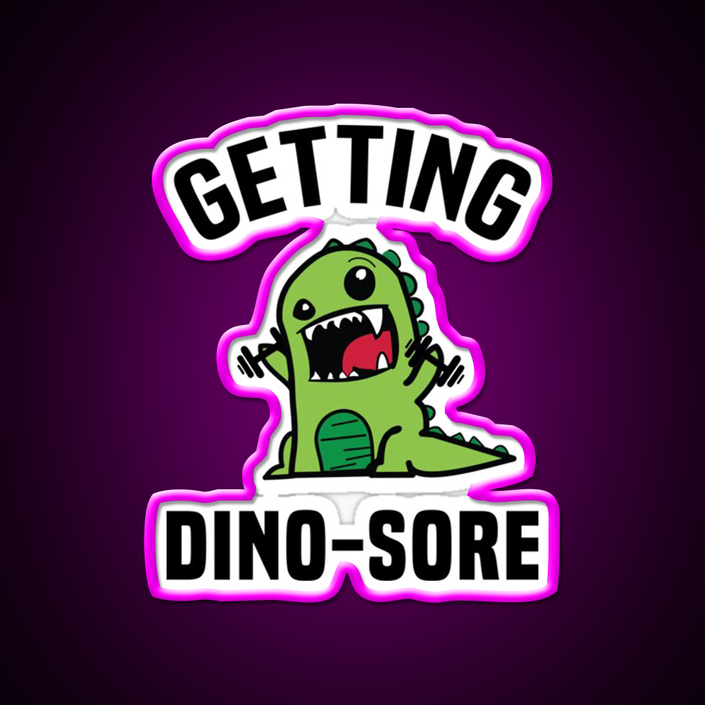 Getting Dino Sore Gym Fitness Led Neon Sign Rgb Color