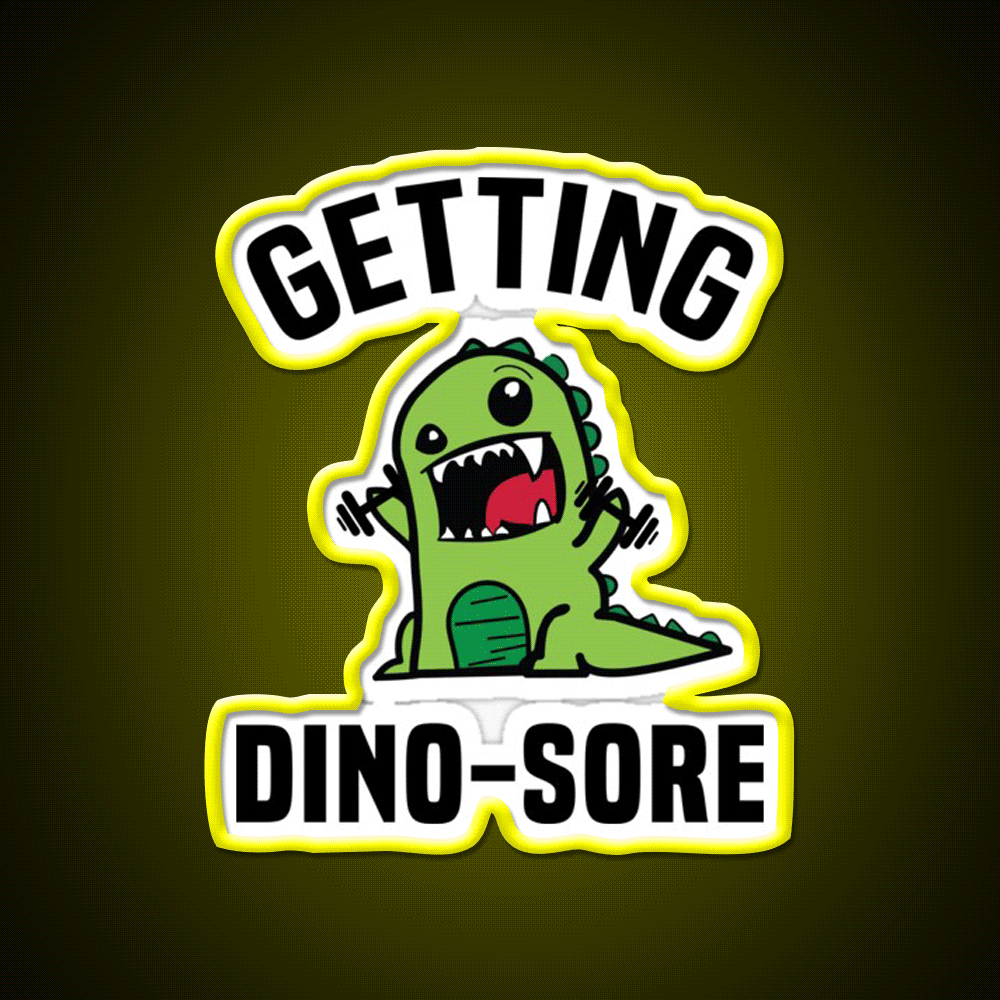 Getting Dino Sore Gym Fitness Led Neon Sign Rgb Color
