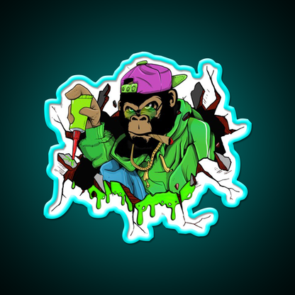 Gg4 Gorilla Glue Strain Amazing Art Hemp Inspired Green Leaf Led Neon Sign Rgb Color - Size and dimension reference