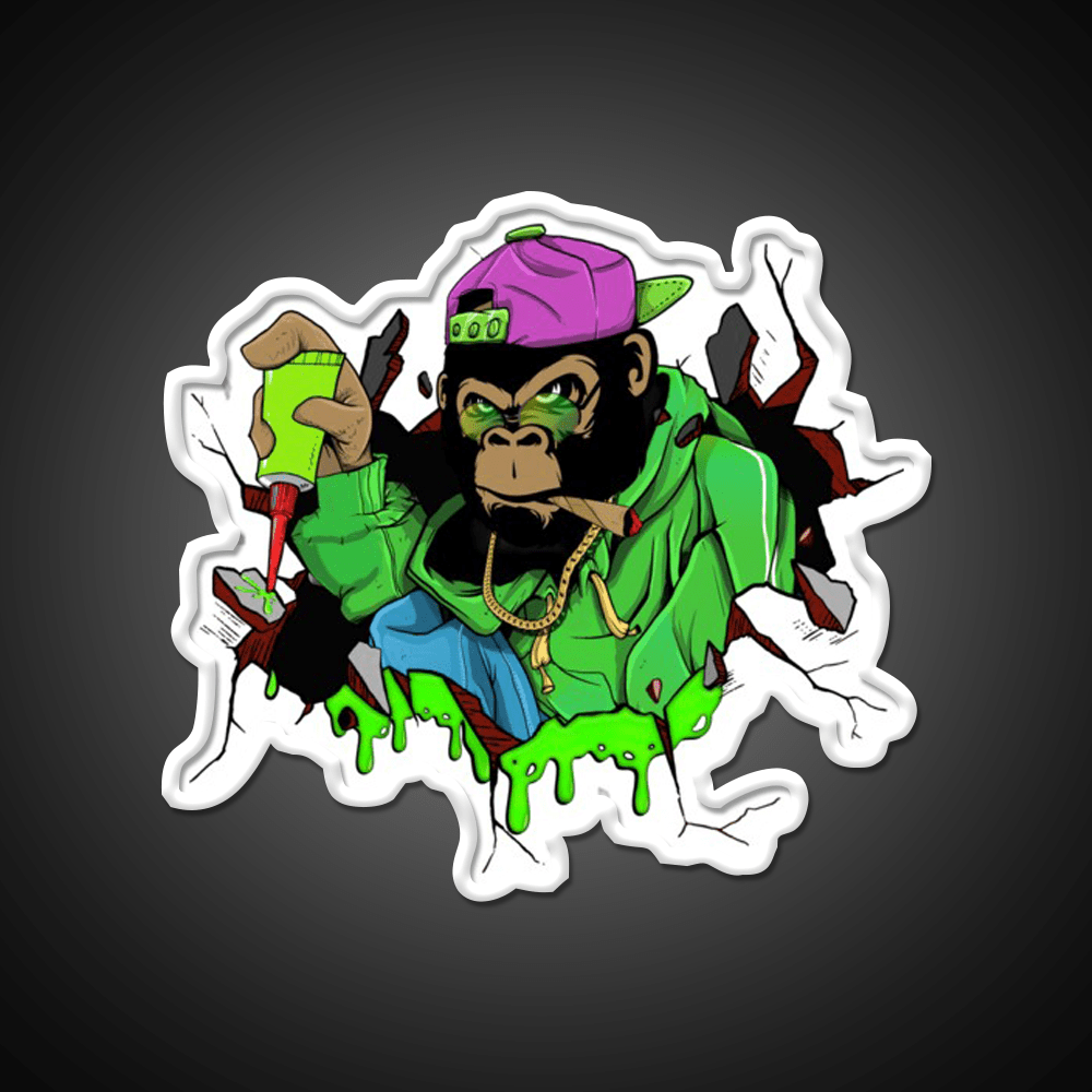 Gg4 Gorilla Glue Strain Amazing Art Hemp Inspired Green Leaf Led Neon Sign Rgb Color - Shineneon