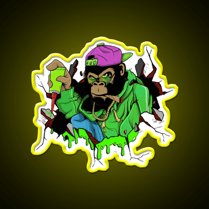 Gg4 Gorilla Glue Strain Amazing Art Hemp Inspired Green Leaf Led Neon Sign Rgb Color - Shineneon