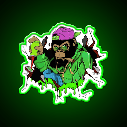 Gg4 Gorilla Glue Strain Amazing Art Hemp Inspired Green Leaf Led Neon Sign Rgb Color - Shineneon