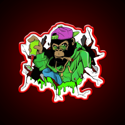 Gg4 Gorilla Glue Strain Amazing Art Hemp Inspired Green Leaf Led Neon Sign Rgb Color - Shineneon