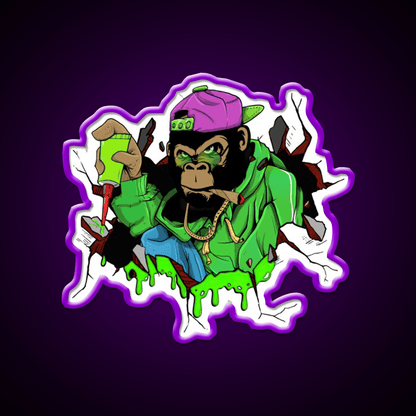 Gg4 Gorilla Glue Strain Amazing Art Hemp Inspired Green Leaf Led Neon Sign Rgb Color - Shineneon