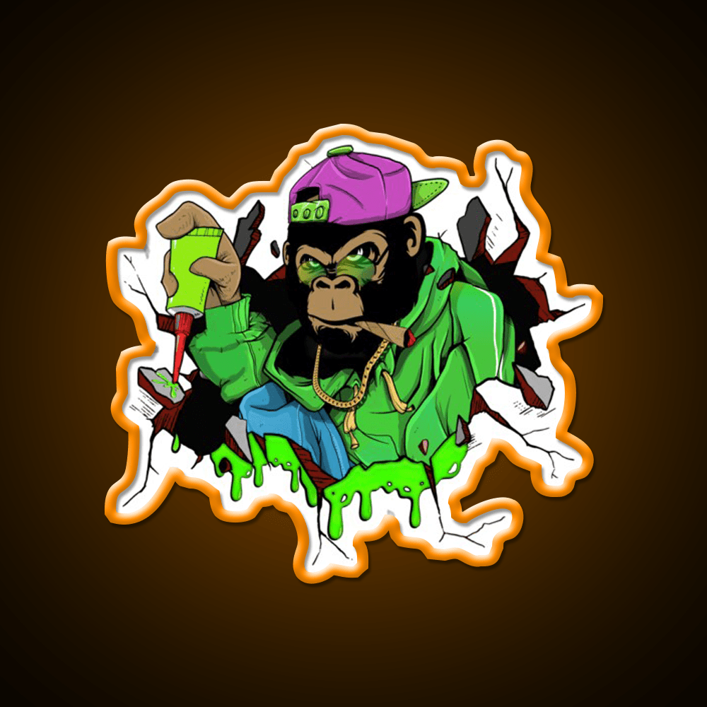 Gg4 Gorilla Glue Strain Amazing Art Hemp Inspired Green Leaf Led Neon Sign Rgb Color - Shineneon