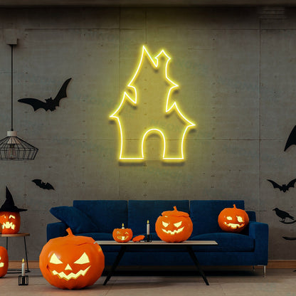 Ghost House Neon Sign Halloween Neon Sign Light Devil S House | Shineneon