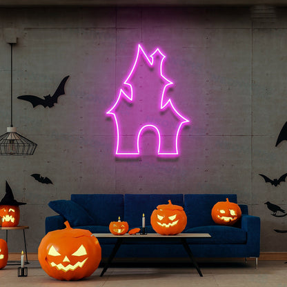 Ghost House Neon Sign Halloween Neon Sign Light Devil S House | Shineneon
