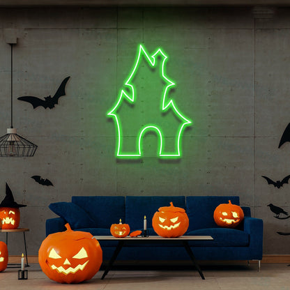 Ghost House Neon Sign Halloween Neon Sign Light Devil S House | Shineneon