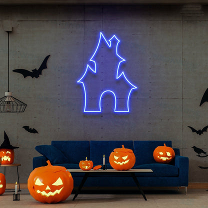 Ghost House Neon Sign Halloween Neon Sign Light Devil S House | Shineneon