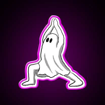 Ghost In Warrior I Pose Ghost Yoga Led Neon Sign Rgb Color