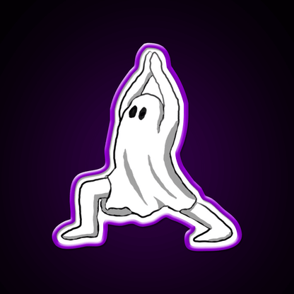 Ghost In Warrior I Pose Ghost Yoga Led Neon Sign Rgb Color - Shineneon