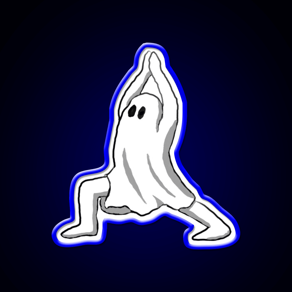 Ghost In Warrior I Pose Ghost Yoga Led Neon Sign Rgb Color - Shineneon
