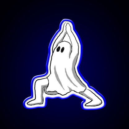 Ghost In Warrior I Pose Ghost Yoga Led Neon Sign Rgb Color - Shineneon