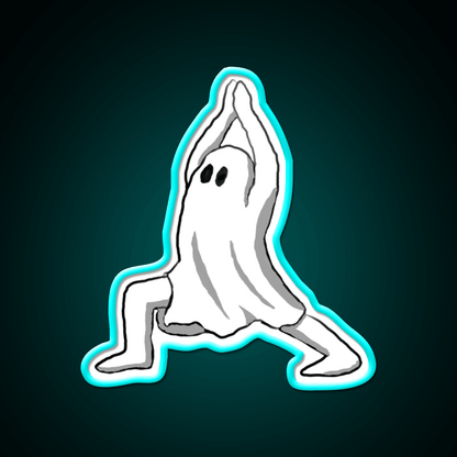 Ghost In Warrior I Pose Ghost Yoga Led Neon Sign Rgb Color - Shineneon