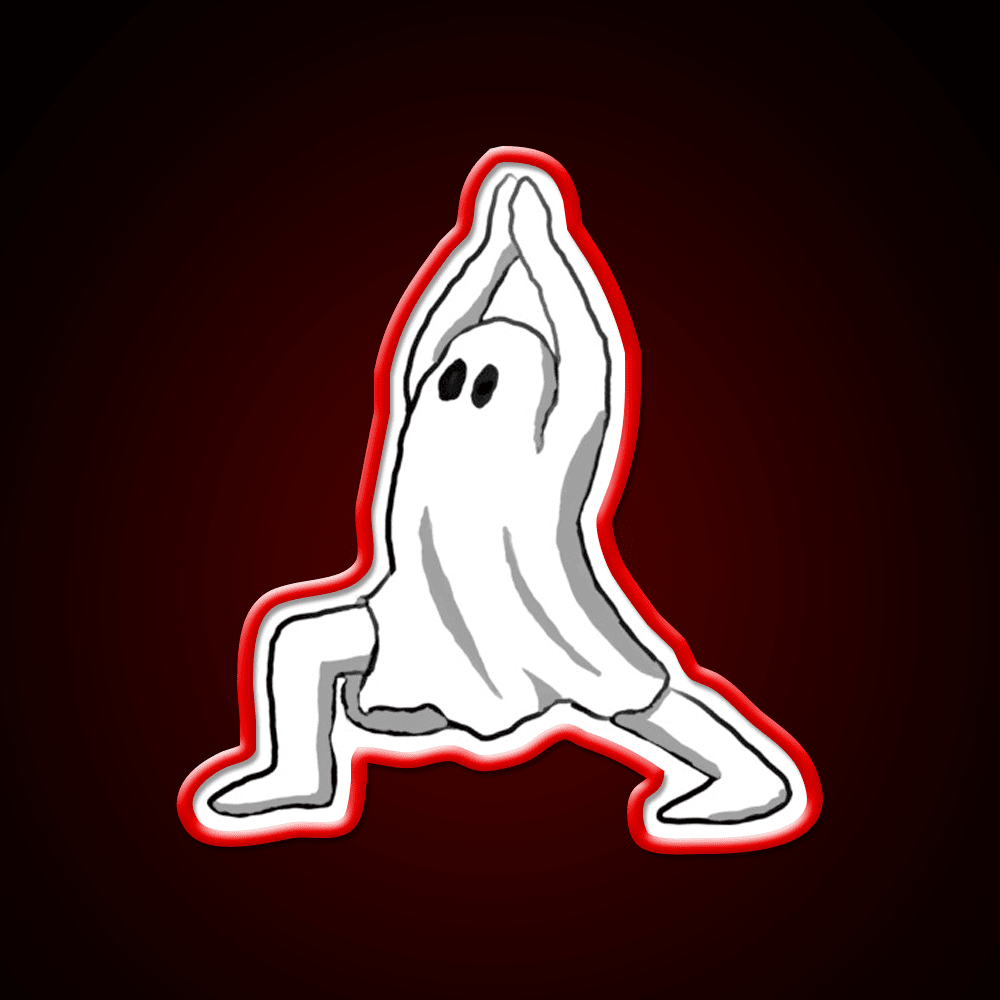 Ghost In Warrior I Pose Ghost Yoga Led Neon Sign Rgb Color - Shineneon