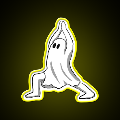 Ghost In Warrior I Pose Ghost Yoga Led Neon Sign Rgb Color