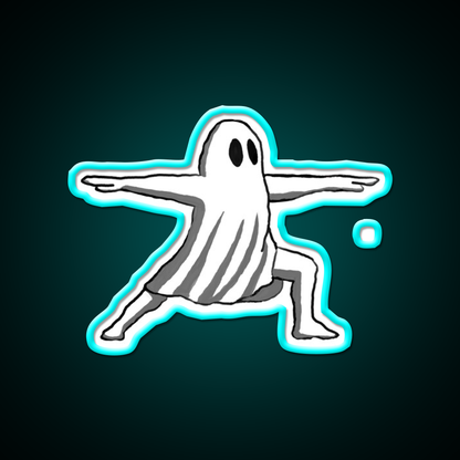 Ghost In Warrior Ii Pose Ghost Yoga Led Neon Sign Rgb Color