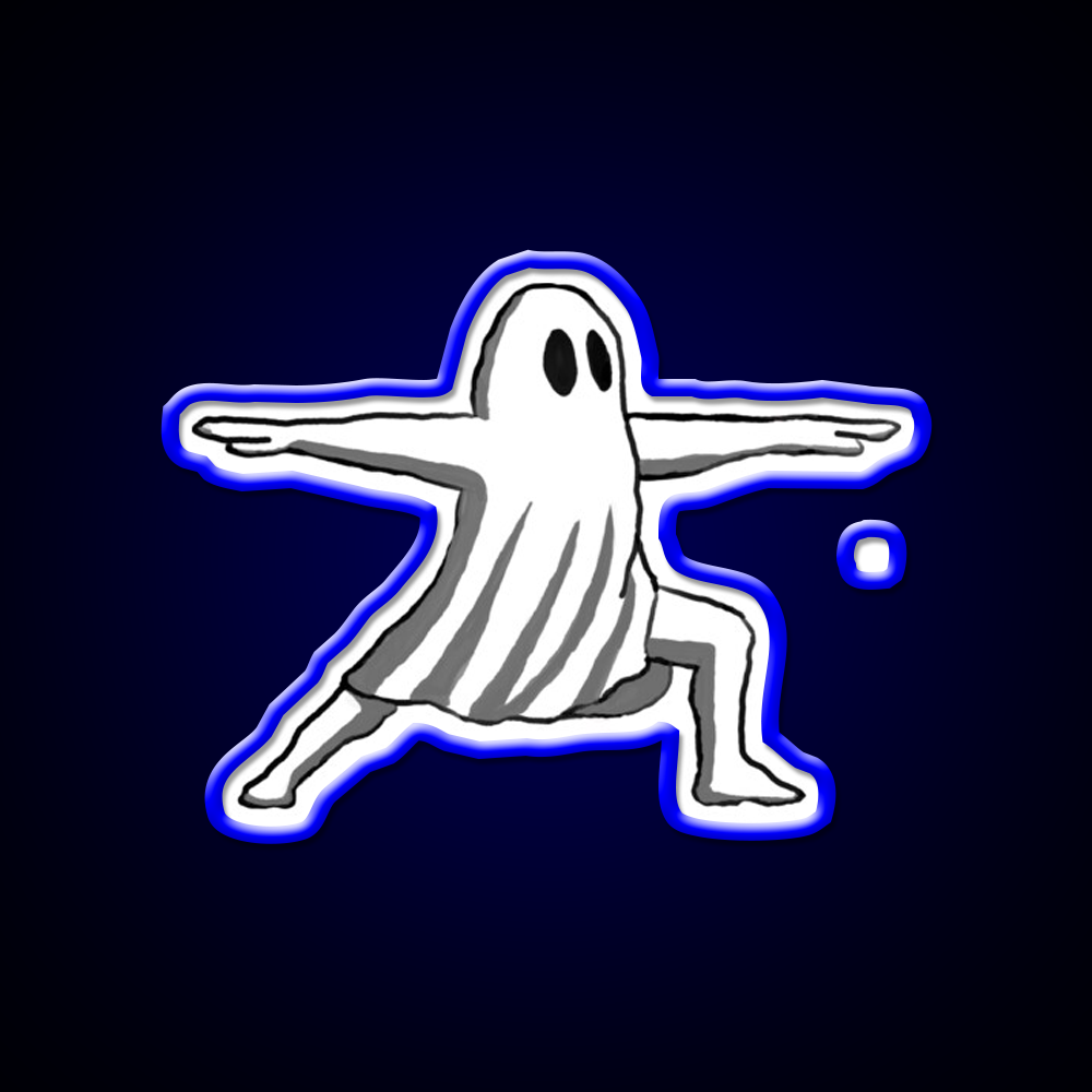 Ghost In Warrior Ii Pose Ghost Yoga Led Neon Sign Rgb Color