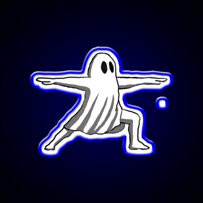 Ghost In Warrior Ii Pose Ghost Yoga Led Neon Sign Rgb Color