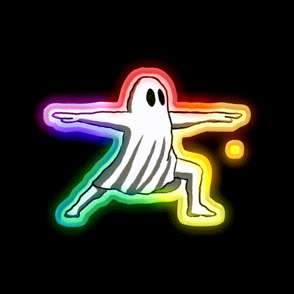 Ghost In Warrior Ii Pose Ghost Yoga Led Neon Sign Rgb Color
