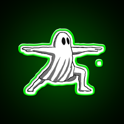 Ghost In Warrior Ii Pose Ghost Yoga Led Neon Sign Rgb Color