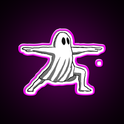 Ghost In Warrior Ii Pose Ghost Yoga Led Neon Sign Rgb Color