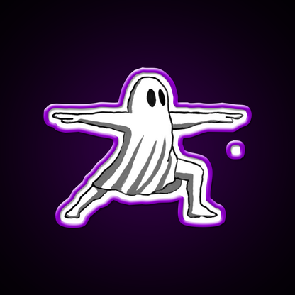Ghost In Warrior Ii Pose Ghost Yoga Led Neon Sign Rgb Color