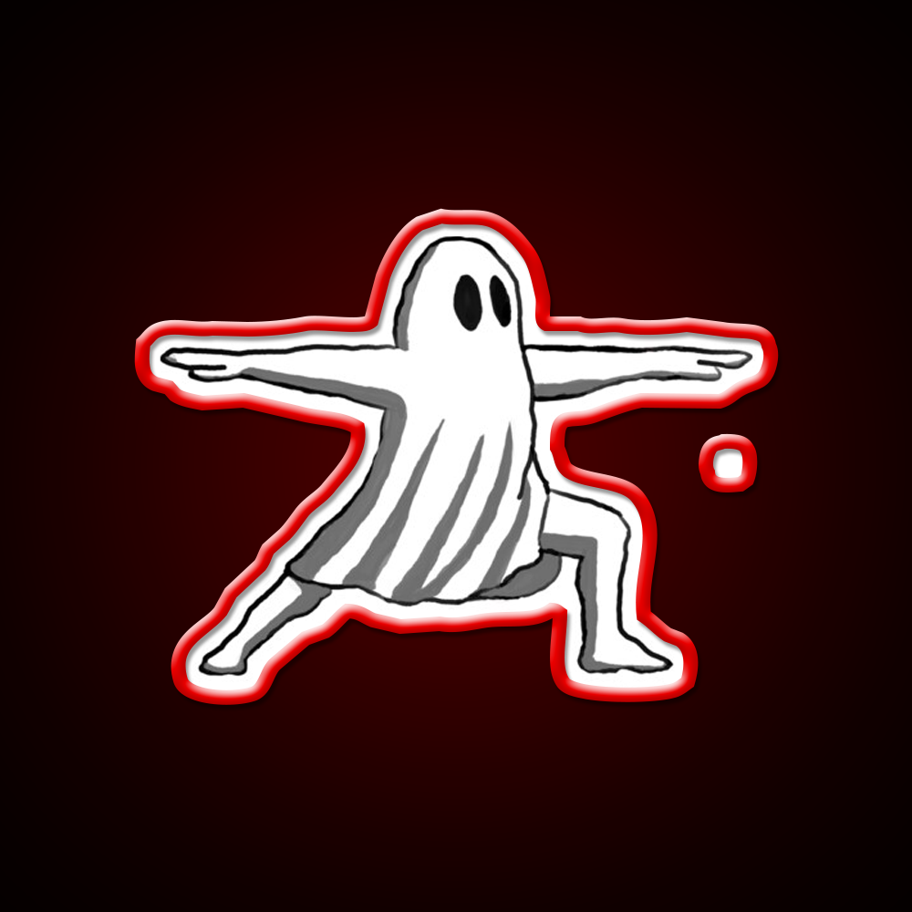 Ghost In Warrior Ii Pose Ghost Yoga Led Neon Sign Rgb Color