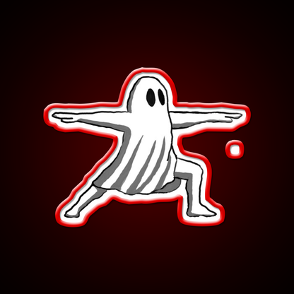 Ghost In Warrior Ii Pose Ghost Yoga Led Neon Sign Rgb Color