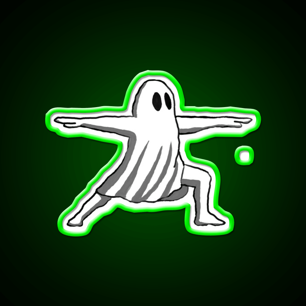 Ghost In Warrior Ii Pose Ghost Yoga Led Neon Sign Rgb Color - Shineneon
