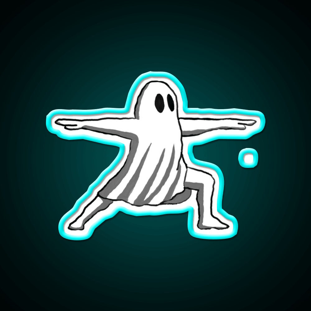 Ghost In Warrior Ii Pose Ghost Yoga Led Neon Sign Rgb Color - Shineneon