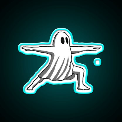 Ghost In Warrior Ii Pose Ghost Yoga Led Neon Sign Rgb Color - Shineneon