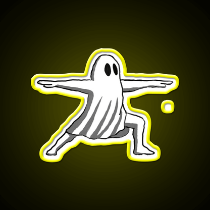 Ghost In Warrior Ii Pose Ghost Yoga Led Neon Sign Rgb Color - Shineneon