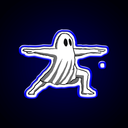 Ghost In Warrior Ii Pose Ghost Yoga Led Neon Sign Rgb Color - Shineneon