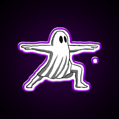 Ghost In Warrior Ii Pose Ghost Yoga Led Neon Sign Rgb Color - Shineneon