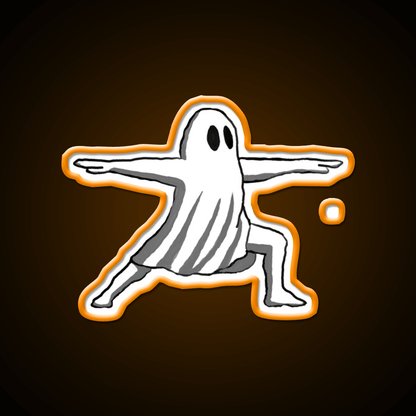 Ghost In Warrior Ii Pose Ghost Yoga Led Neon Sign Rgb Color - Shineneon