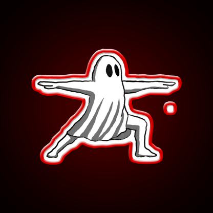 Ghost In Warrior Ii Pose Ghost Yoga Led Neon Sign Rgb Color - Shineneon