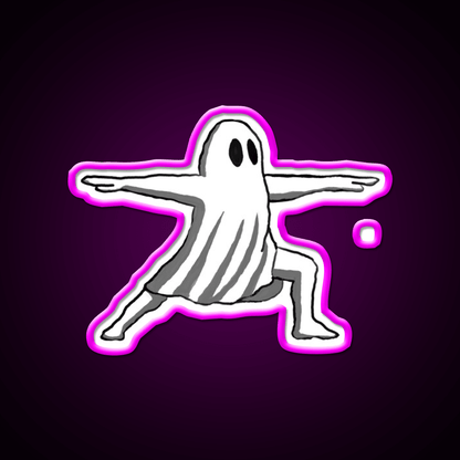 Ghost In Warrior Ii Pose Ghost Yoga Led Neon Sign Rgb Color - Shineneon