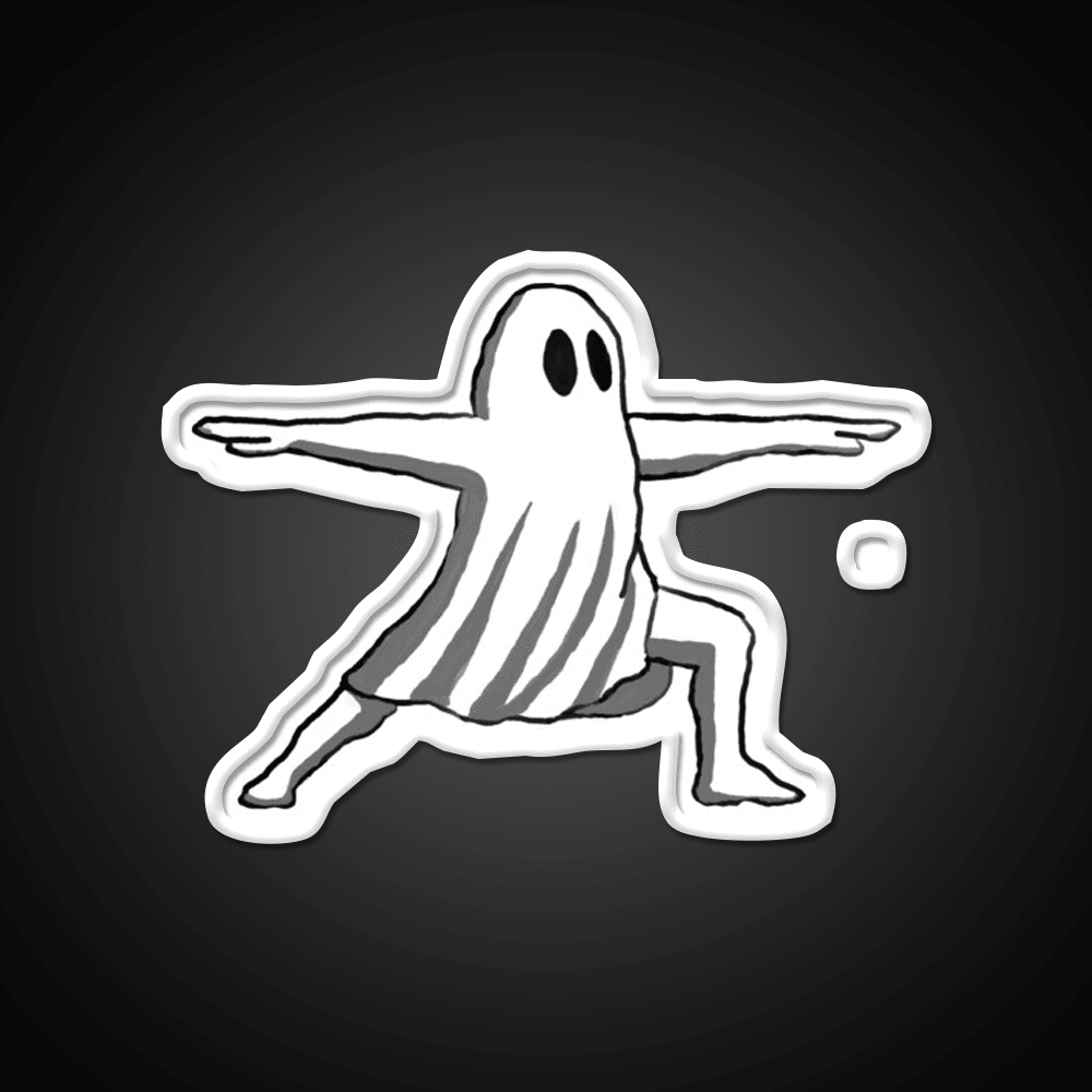 Ghost In Warrior Ii Pose Ghost Yoga Led Neon Sign Rgb Color - Shineneon