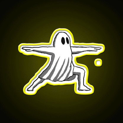 Ghost In Warrior Ii Pose Ghost Yoga Led Neon Sign Rgb Color