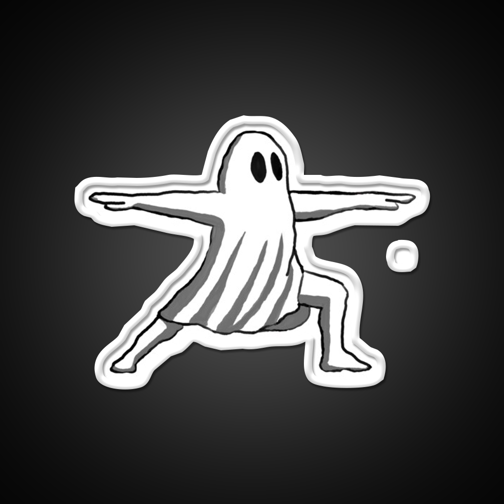 Ghost In Warrior Ii Pose Ghost Yoga Led Neon Sign Rgb Color