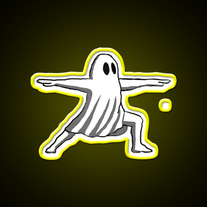 Ghost In Warrior Ii Pose Ghost Yoga Led Neon Sign Rgb Color