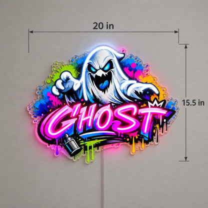 Ghost Logo Custom LED Neon Sign | c6ed68d1c2b3b48c5229891fbc4a0a45c6ea7325f541267b72f50cf654c8195b | dimensions