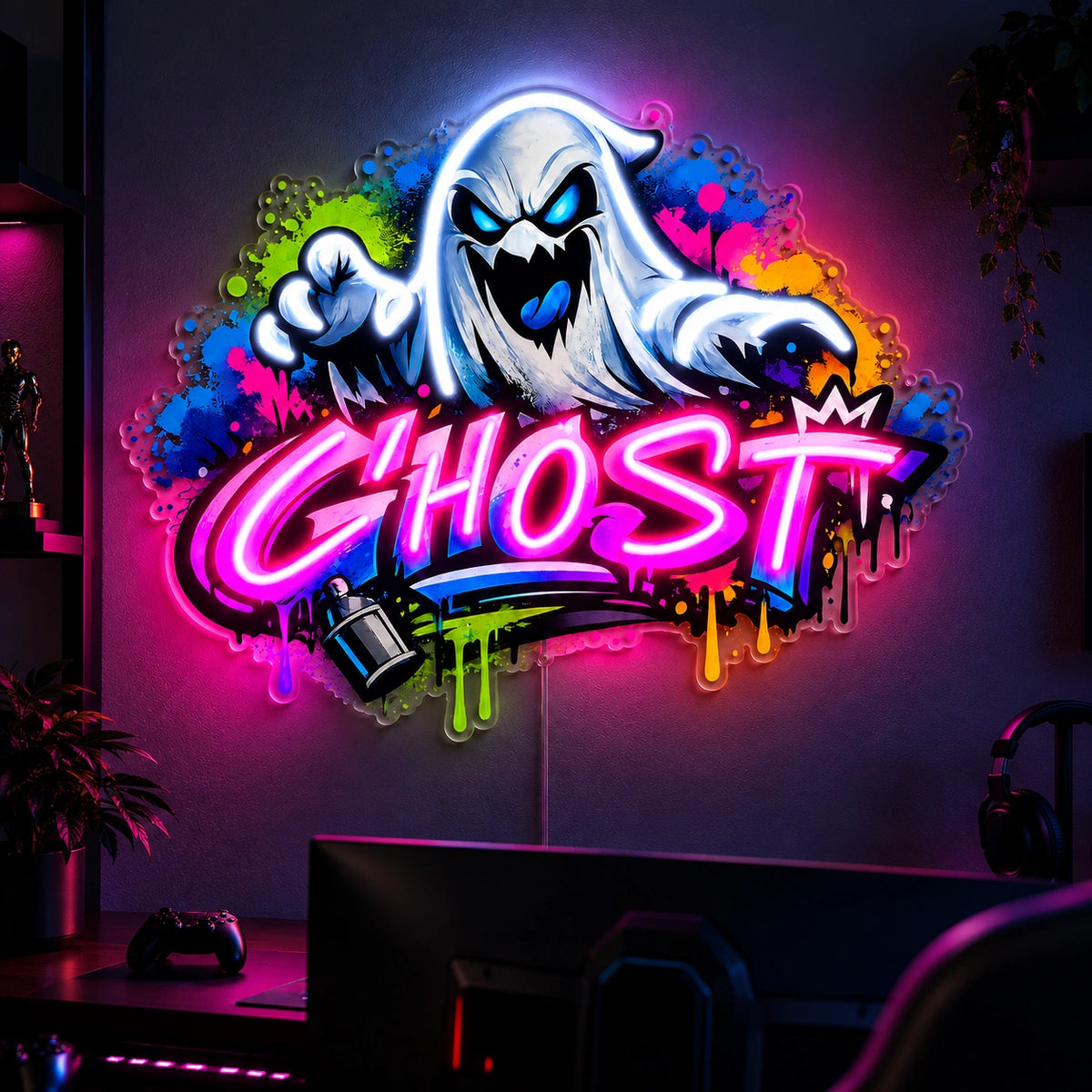 Ghost Logo Custom LED Neon Sign | a386e61e95e2b61533fa728b728dcfe1ccfc954c6f20671344fa4526c9c8f805 | effect