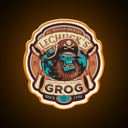 Ghost Pirate Grog Craft Beer Gamer Beer Bar Decor Led Neon Sign Rgb Color